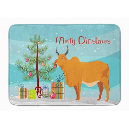 Carolines Treasures Zebu Indicine Cow Christmas Machine Washable Memory Foam Mat BB9192RUG